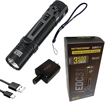 Nitecore EDC31 3500 Lumen USB مصباح يدوي تكتيكي EDC مع محول شحن USB-C EdisonBright