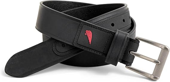 حزام جلدي عالي التحمل للرجال من Red Wing Shoes، جلد محبب بالكامل مقاس 1.5 بوصة، مشبك للكعب
