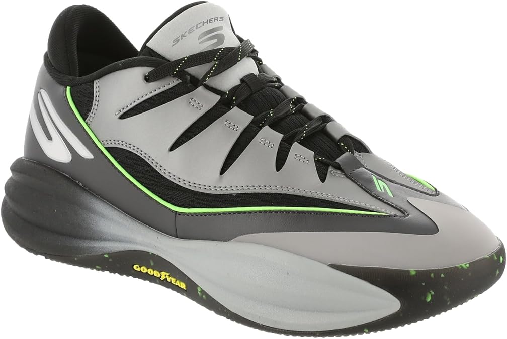 Skechers Performance SKX B-LITE Men's Basketball, 7.5 D(M) US, Charcoal-Black-Lime
