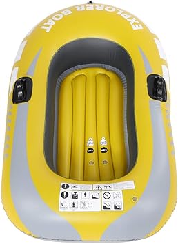 Inflatable Fishing Boat, Lightweight Easy Inflate Kayak, Single Person Double Valve for Anglers Campers Rivers Lakes