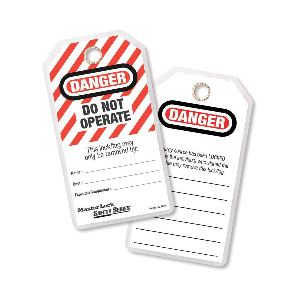Master Lock 497A Lockout Tagout Tags, English/Spanish Laminated Do Not Operate, 12 Pack