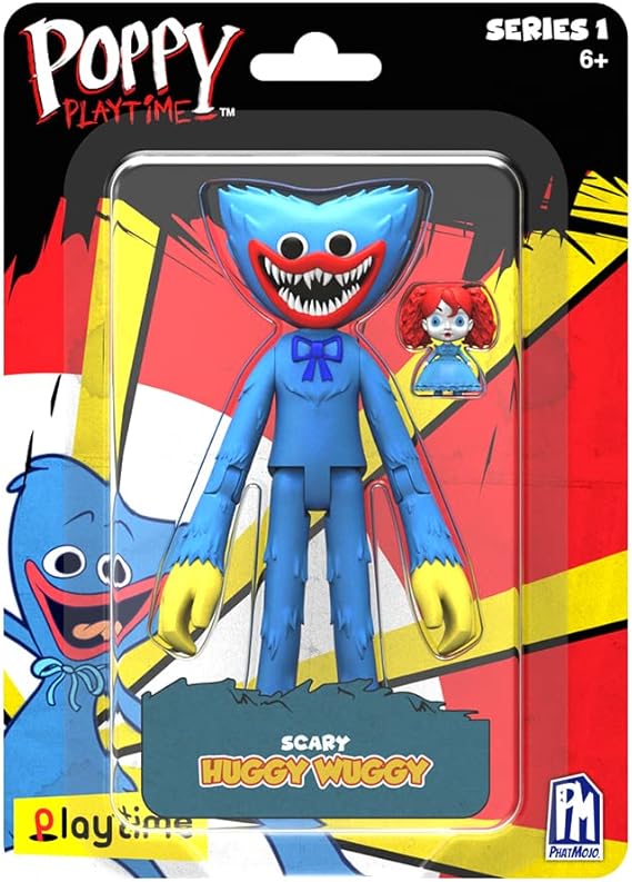 الخشخاش وقت اللعب مخيف Huggy Wuggy العمل الشكل 5 شخصية Posable، سلسلة 1 [مرخصة رسميا]، الأزرق