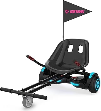 ملحق Gotrax Hoverboard Kart Seat ملحق لسكوتر التوازن الذاتي 6.5 "8" 8.5 "10" ، طول الإطار القابل للتعديل والتحكم في المقود Buggy Attach ، Hover Board Go Kart Accessory Kids Adults
