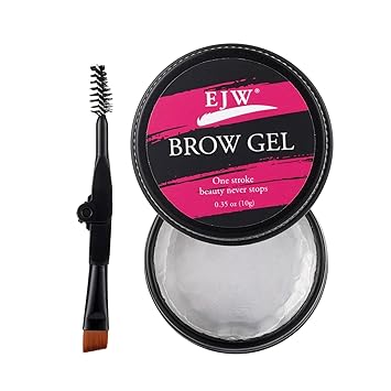 Clear Eyebrow Gel Styling Wax with Dual-Ended Brush, Long Lasting Strong Hold Brow Glue for Fluffy Feathered Look, Transparent Waterproof Brow Soap Lamination Gel, Non-Flaky & Quick Drying
