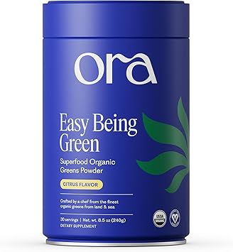 مسحوق Ora Organic Greens - نباتي ، خالٍ من الغلوتين ، مشروب Super Greens العضوي للطاقة والتخلص من السموم | مضادات الأكسدة وأمبير. الأعشاب المتكيفة | 20+ Superfood Greens Blend - Citrus Flavor ، 30 Servings
