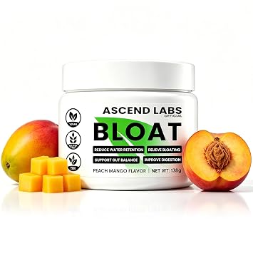 DeBloat Powder, Daily Debloat Powder for Digestive Health - Targets Bloating & Water Retention - Peach Mango Flavor - 30 Servings 1 Bottle