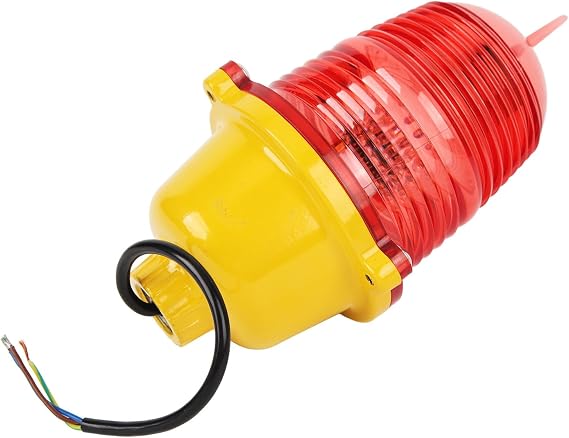 Aramox Aircraft Warning Light Super Bright LED Obstruction Light for Boats Towers Cranes Impact PC Housing (AC110V)