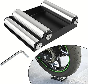 Motorcycle Wheel Cleaning Stand Universal Paddock Stand Portable Wheel Roller Stand Support Parking for Tire Cleaning Wheel Chain Lubrication for Tire Width <180MM