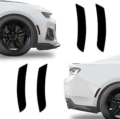NDRUSH Blackout Side Marker Lights الفينيل Tint Film التراكب الأمامي الخلفي Sidemarker غلاف غلاف متوافق مع Chevy Camaro 2016 إلى 2021