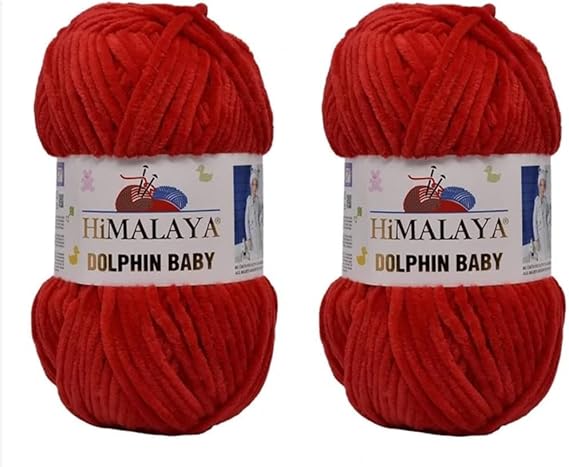 Himalaya Dolphin Baby Yarn 100٪ MicroPolyester Lot of 2 skn 264 Yards 2x100gram Super Bulky: 6 Baby Chenille Yarn ( 80318 )