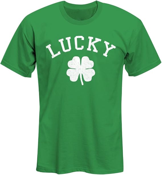 Vintage Print Lucky Irish Clover Graphic Tshirt for Boys