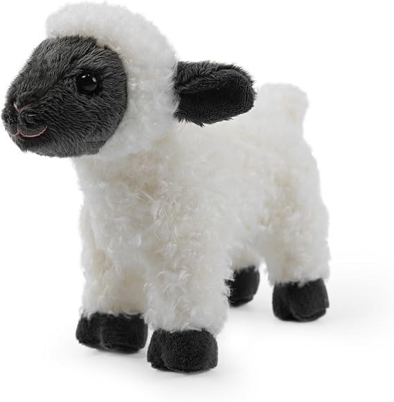 Sheep Stuffed Animal Stuffed Lamb Plush, 8 Inch Standing Realistic Lamb Stuffed Animals Cuddly Plush Lamb Toys, Cute&Soft Lamb Toy Easter Baptism Gifts for Girls Boys