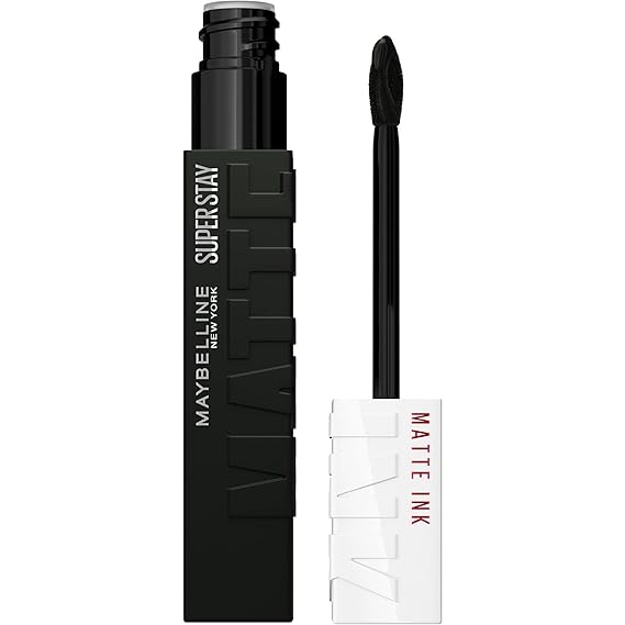 Maybelline SuperStay Matte Ink Liquid Lipstick، Long Lasting High Impact Color، Up to 16H Wear، Thrill Seeker (Matte Black Lipstick)