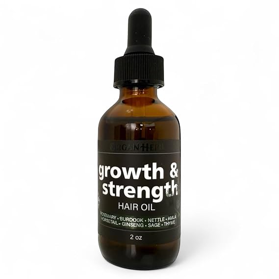 Organic Herbal Hair Oil, Strengthening & Nourishing Blend, Rosemary Lavender Scent, 2 oz