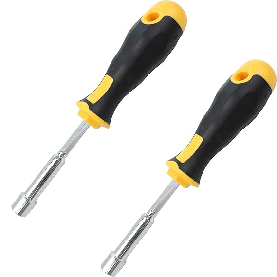 2PCS 10 mm المقبس وجع مفك، عرافة الجوز سائق، مع 3.5 بوصة الصلب رمح وعدم الانزلاق مقبض لإصلاح DIY