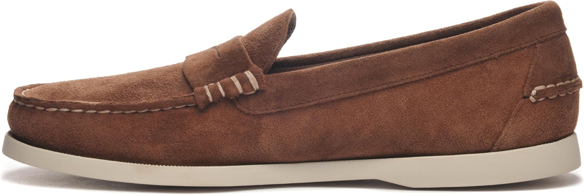 Sebago Men's Dan Boat Flesh Out Shoes - Classic Leather Boat Loafers, Handsewn Moccasin Design, Non-Marking Rubber Sole, Dark Brown - 7 Regular