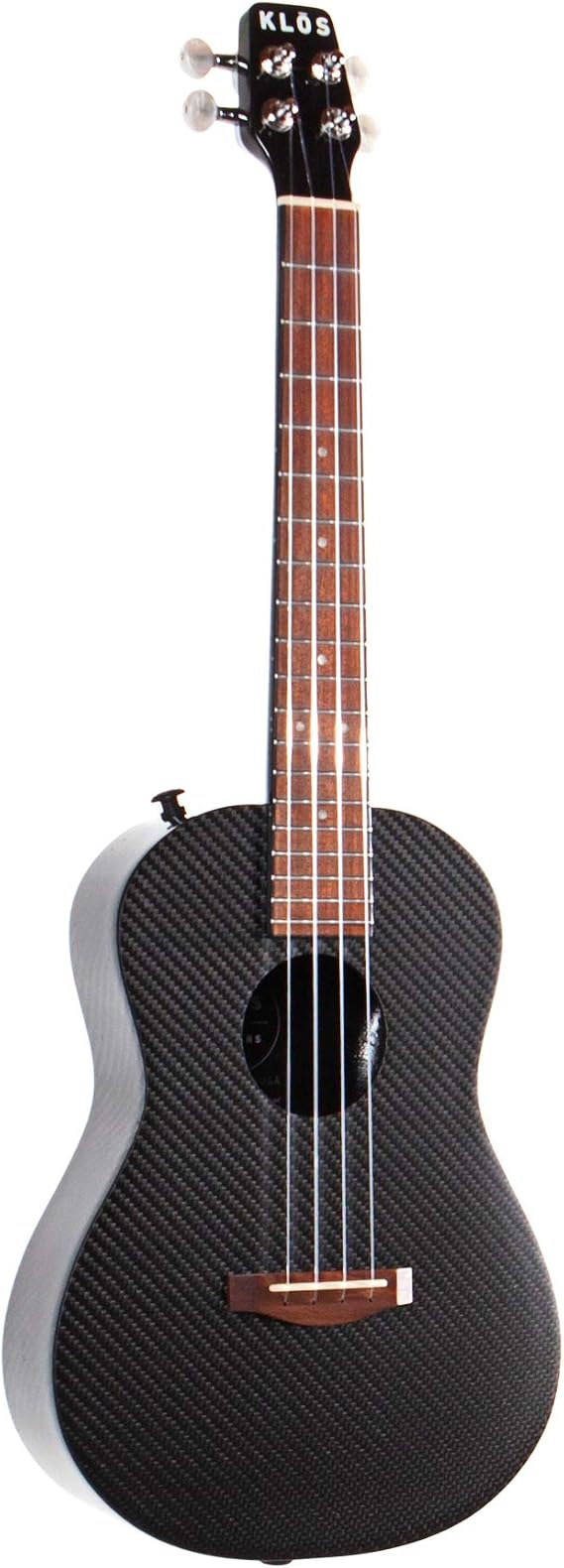 KLOS Black Carbon Fiber Acoustic Tenor Ukulele Kit with Gig Bag و Rain Cover و Strap والمزيد