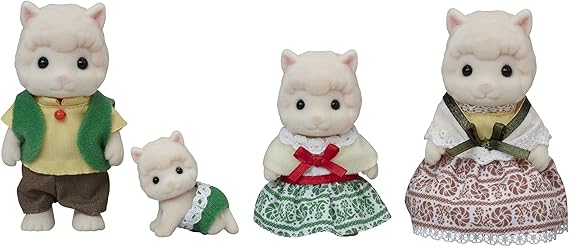 EPOCH Sylvanian Families FS-31 Alpaca Family Dolls، علامة لعبة السلامة معتمدة، لعبة للأعمار من 3 سنوات فما فوق، بيت الدمى