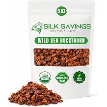 Organic Dried Sea Buckthron berries 5oz. Premium Superfruit for Wellness, Digestive Support, Skin Care & Herbal Tea Whole Seabuckthorn Berry, Espino Amarillo Resealable Freshness Pouch