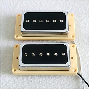 Double Coil Pickup N&B 1 Set Alnico 2 Pickup Open Style P90 Humbucker Guitar Pickups with Surround and Mounting Screws