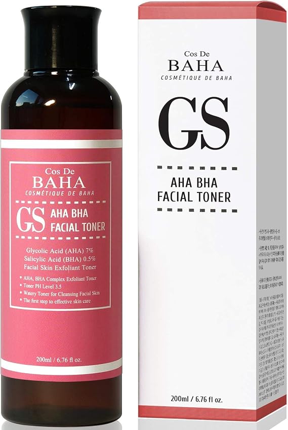 حمض الجليكوليك 7% AHA + حمض الساليسيليك 0.5% BHA حبر الوجه - خالي من الكحول للبشرة الأكثر سلاسة، 6.76 Fl Oz (200 مل)