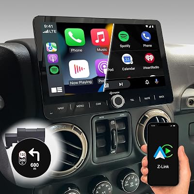 DYNAVIN Car Stereo Android Radio for Jeep Wrangler JK 2007-2018 ، شاشة تعمل باللمس مقاس 10 بوصات مع Wireless CarPlay و Android Auto GPS Navigation ، SiriusXM Radio Ready ؛ D9-JP Plus