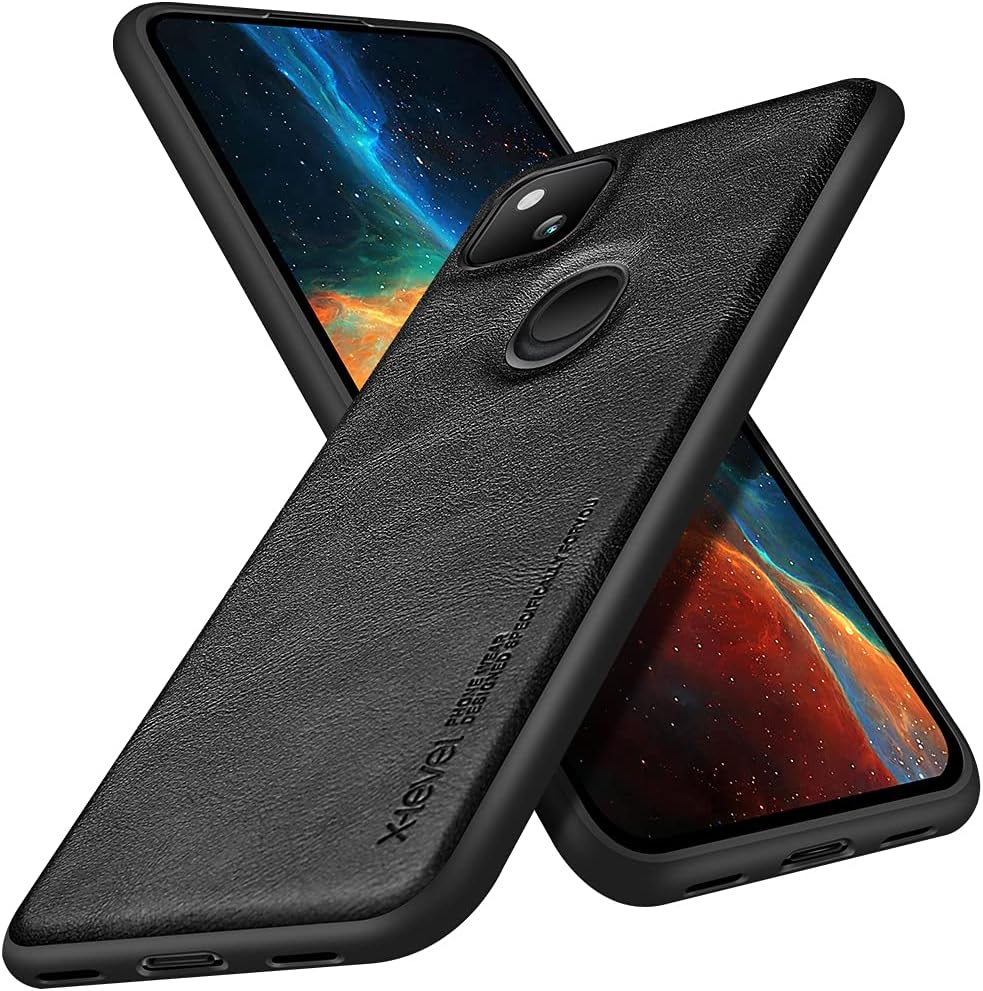 X-level for Pixel 4a Case (Not Fit 4A 5G),Anti-Scratch Premium Leather Soft TPU Bumper Shockproof Protective Phone Cover Case for Pixel 4a (Gray)
