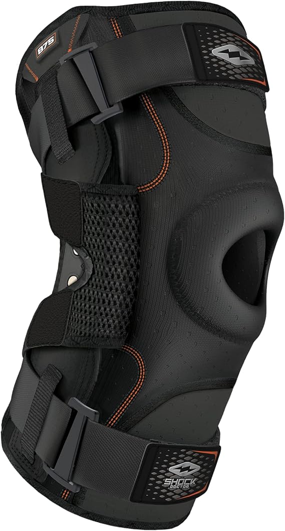 Shock Doctor Knee Brace, Compression Knee Brace for Men & Women, Hinged Knee Brace with Side Stabilizers, Maximum Support, Adjustable Dual Hinges, Knee Braces and Knee Support