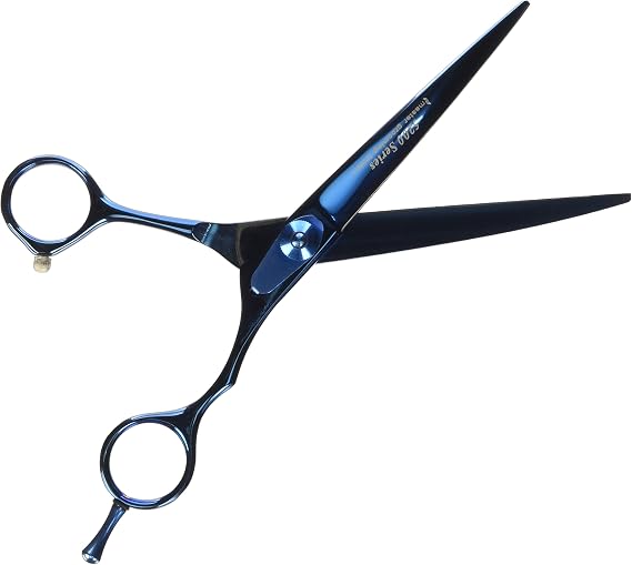 مقصات تيتانيوم زرقاء عالية الأداء من Master Grooming Tools 5200 للعناية بالكلاب - منحنية، 612 بوصة