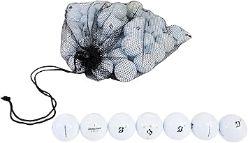 Clean Green Golf Balls 48 Pack of Recycled Golf Balls for Bridgestone Golf Balls - حالة جيدة تستخدم كرات الجولف المعاد تدويرها - تتضمن 48 كرة جولف وحقيبة حمل شبكية