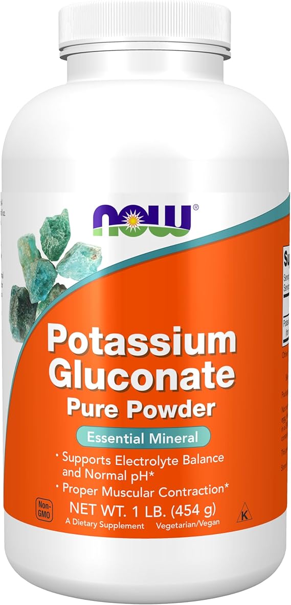 NOW Foods Supplements، مسحوق البوتاسيوم غلوكونات النقي 175 ملغ، المعادن الأساسية *، 1 رطل