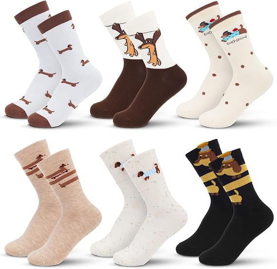 Mepase 6 Pairs Cute Funny Animal Socks for Women Novelty Cat Dog Penguins Socks Comfortable Soft Warm for Girls Boys
