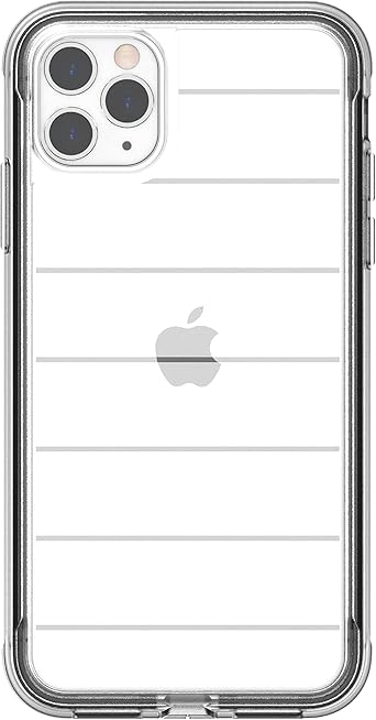 onn.Clear-Slim Rugged Phone Case | Built-in Microbial Protection | for iPhone 11 Pro Max | iPhone Xs Max | Compatible with Wireless Charging