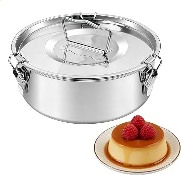 Stainless Steel Flan Pan, 63 oz Flanera Flan Mold with Lid Molde Para Flan Maker Compatible with Instant Pot 3 6 8qt Tart Pan Round Flanera Molds for Baking Oven Dishwasher Safe