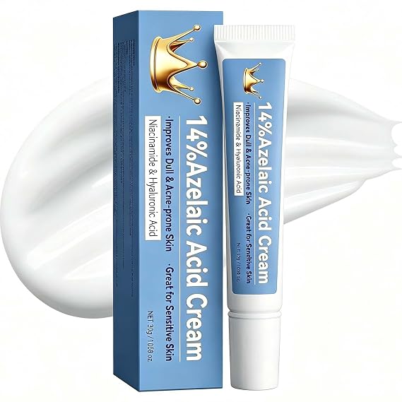 14% Azelaic Acid Cream for Face,14% Azelaic Acid with Hyaluronic Acids for Redness Smooth, Anti Acne Pimple Cream Balance Excess Oil & Soothing No Irritation Vegan