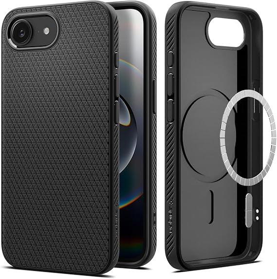Spigen for iPhone 17e / 16e Case, Liquid Air MagFit [Compatible with Magsafe Accessories] [Military-Grade Protection] - Matte Black