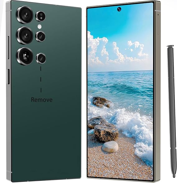 I24 Ultra Unlocked Phone,Built in Pen The Phone,Smartphone Battery 6800mAh 6.8" HD Screen,8+256GB with 128GB Memory Card Cell Phone,5G/Face ID/Fingerprint Lock/GPS (Green)