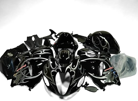 أسود فضي مجموعات هدية كاملة مع غطاء خزان ABS هيكل السيارة لسوزوكي GSXR 1300 HAYABUSA 1997-2007 1998 1999 2000 2001 2002 2003 2004 2005 2006 2007