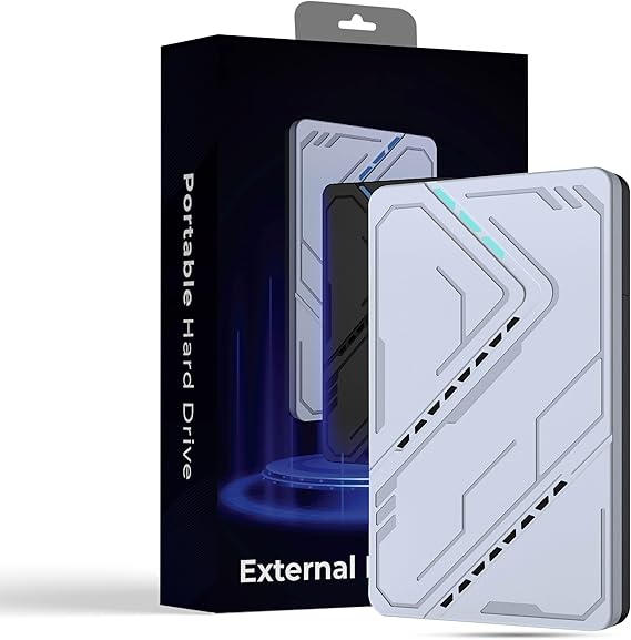 500GB Portable External Hard Drive, USB 3.0 | 2.5-Inch HDD High-Speed Data Transfer & Backup Storage for Laptop, PC, Desktop, Mac, Gaming Console (Silver)