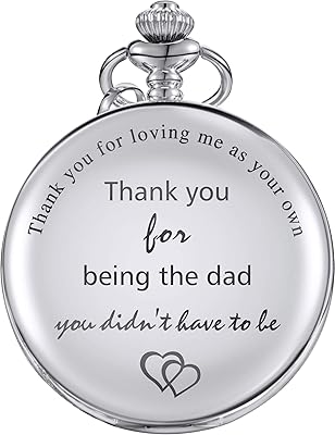 يقدم Tatuo Dad ساعة الجيب للأب في القانون ، Stepdad شكرًا لك على حبك لي كساعة جيب الكوارتز الخاصة بك للأب