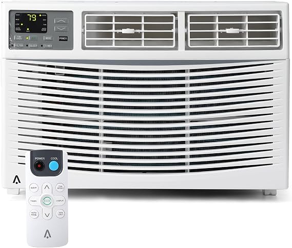 8000 BTU Window Air Conditioner with WiFi, Window AC Unit Cools Up to 350 Sq. Ft with Cooling, Dehumidifier, 3 Fan Speed, Remote & App Control & Timer Function, Perfect for Small Room