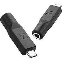 USB C Male to DC Female Power Adapter Type-C to DC 5.5 x 2.1mm Female Converter Work with 20V/100W+ Type-C PD Source(2-Pack)