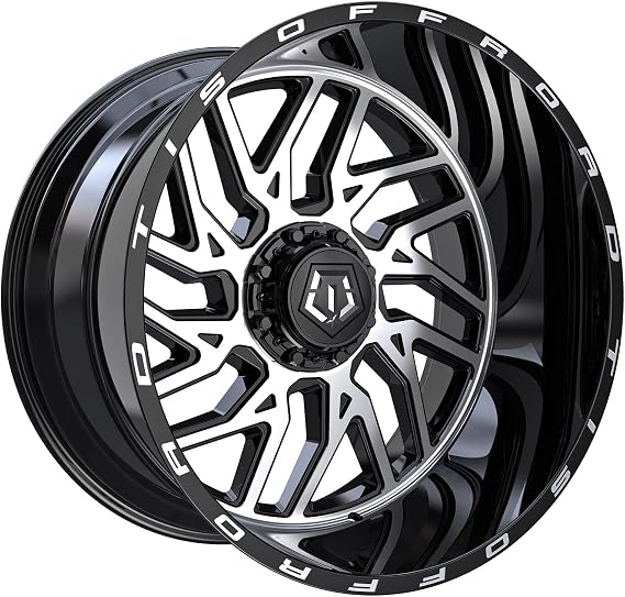 TIS 544MB 20x12 8x165.1-44et Machined Gloss Black Wheel