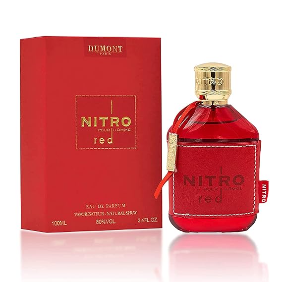 Dumont Nitro Red 3.4 Fl Oz Eau De Parfum for Men Rich Fruity Woody Floral Fragrance Luxurious Long Lasting Scent