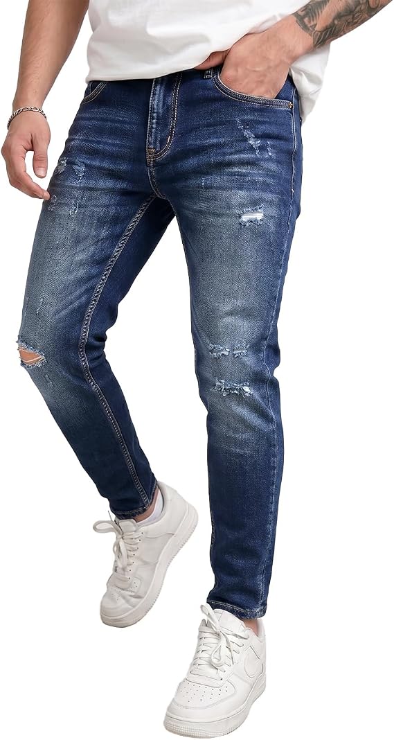 Men's Jeans Regular Fit Straight Leg Jeans for Men, Slim Denim Pants