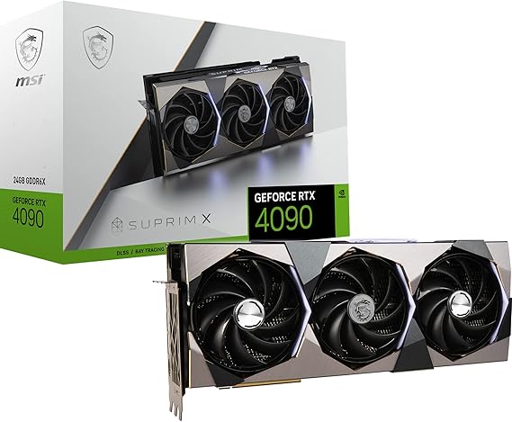 MSI Gaming GeForce RTX 4090 24GB GDRR6X 384-Bit Boost Clock: 2625 MHz HDMI / DP Nvlink Tri-Frozr 3 Ada Lovelace Architecture OC Graphics Card (RTX 4090 SUPRIM X 24G)