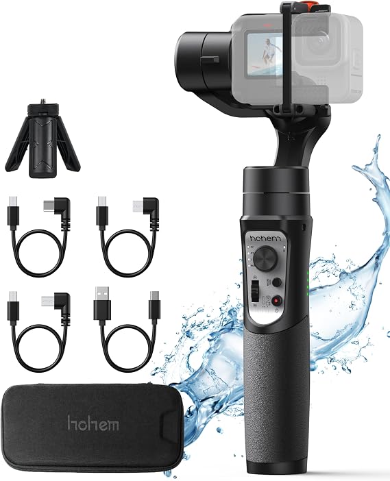Hohem iSteady Pro 4 3 Axis Gimbal Stabilizer for Gopro Hero 13/12/11/10/9، Bluetooth Control، IPX4 Splashproof، Camera Stabil لتسجيل الفيديو، متوافق مع Osmo Camera، Insta360