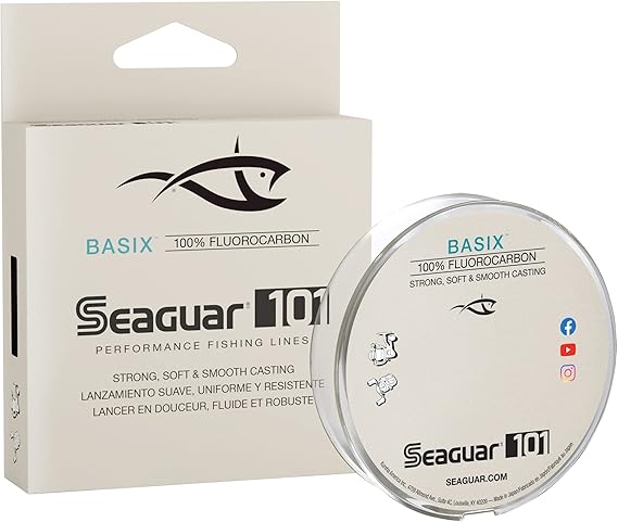 Seaguar Basix Freshwater Mainline, 100% Fluorocarbon Fishing Line, Multiple Sizes