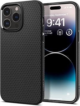 Spigen Liquid Air مصمم لجهاز iPhone 14 Pro Case 2022 [حماية من الدرجة العسكرية] - أسود غير لامع