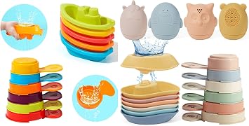 16PCS Baby Bath Toys & 11PCS Stacking Bath Toys